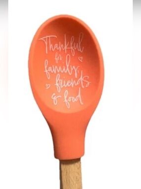 Krumbs Kitchen Farmhouse Silicone Cooking Spoon w/ Wooden Handle